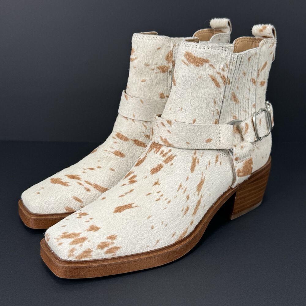 Sam Edelman Bellamie SAMPLE Women’s 6M Fur Ankle Boots Ivory Brahma